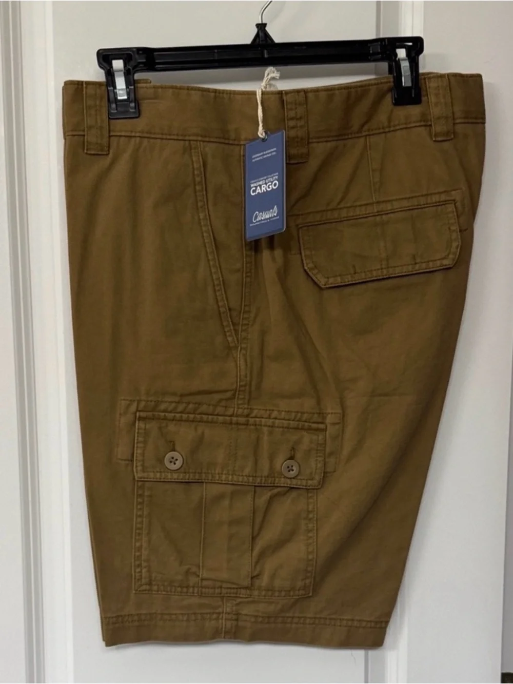Round tree and York Casual Cargo Men's Shorts in Olive - Canvas Bran